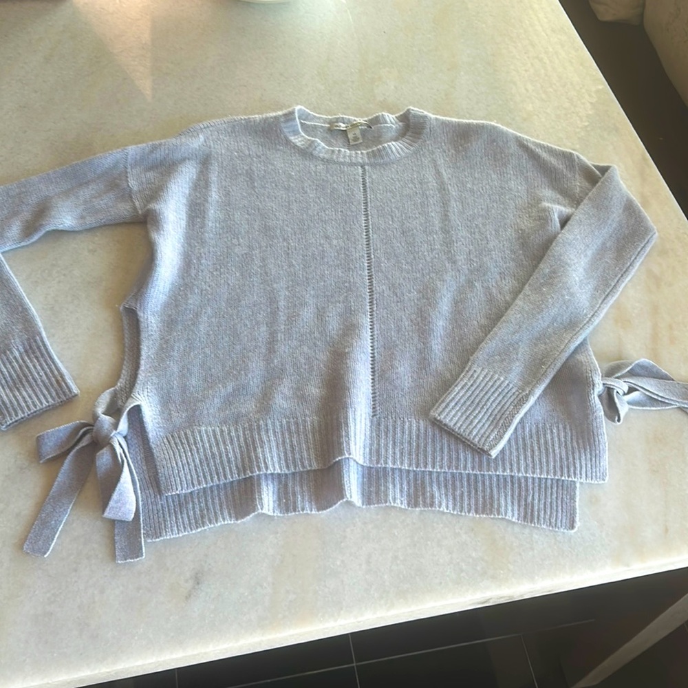 Autumn cashmere side tie blue lilac sweater